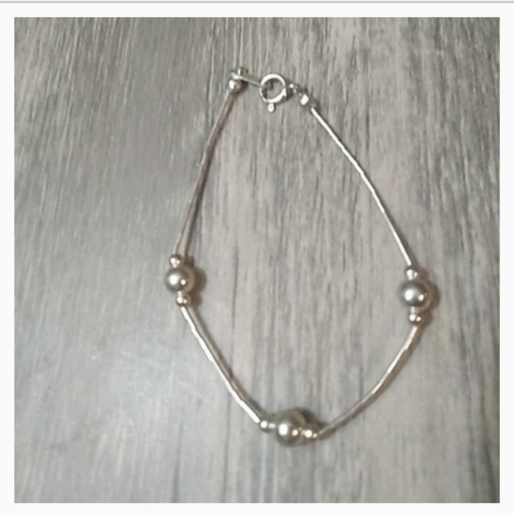 Sterling silver beaded bracelet